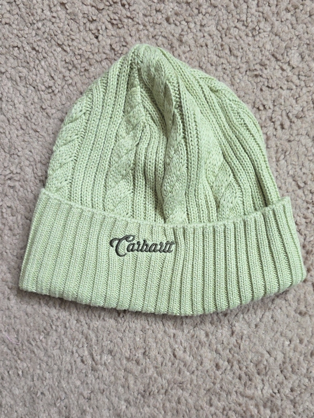 Carhartt Mint Green Cable Knit Cuffed Beanie